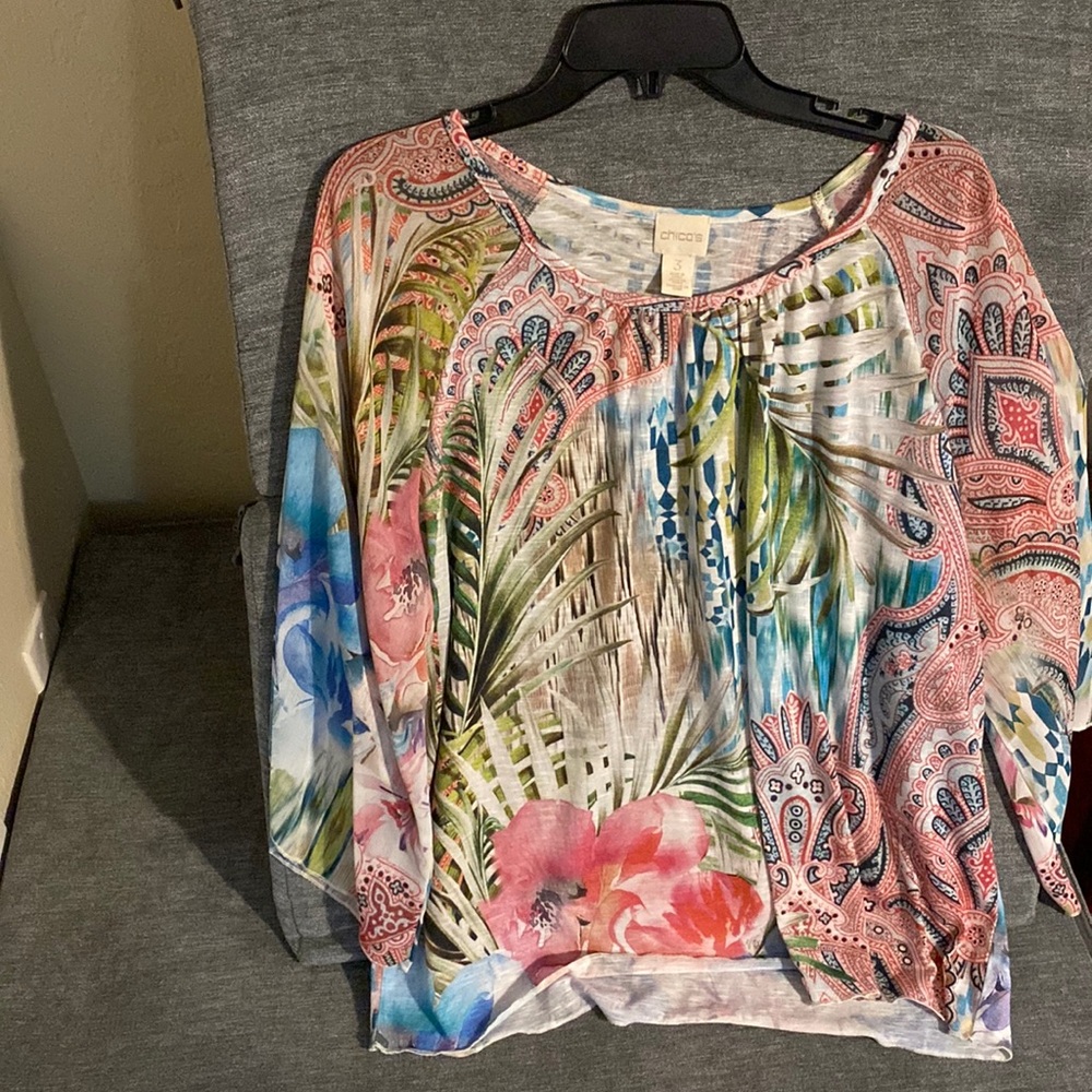Chico’s Floral Palm Blouse
